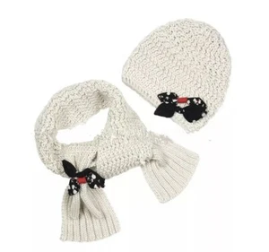 Eliane et Lena My Little Cat ECRU Beige Size 4A Hat Scarf Chipette Ciboulette - Picture 1 of 5