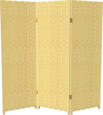 Pantalla plegable de fibra tejida corta de 4 pies - Beige oscuro - 3 paneles Foto 1 de 4