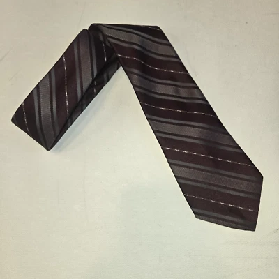 Corbata Ketch Borgoña y Rayas Gris Foto 1 de 4