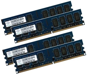4x 2GB 8GB RAM PC Speicher DDR2 800 Mhz PC2-6400U f. Intel +AMD Low Density DIMM - Bild 1 von 1
