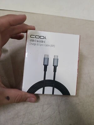 Cable de carga y sincronización Codi 6' de nailon trenzado USB-C a USB-C Foto 1 de 3