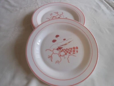 6 assiettes plates Arcopal France vintage motif paysage - Photo 1/4