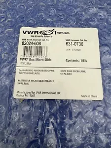 VWR Microslide Box 100PL Blue 82024-608, Microscope Slide Box Storage Case, Blue - Picture 1 of 5
