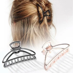 Metal Women Hair Clips Strong Large Traditional Clip Claw Jaw Clamp Barrette - Picture 1 of 12