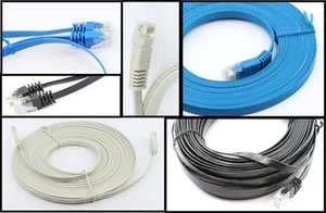 Network Cable FLAT Cat5e RJ45 Ethernet 50cm 1m 2m 3m 5m 10m 30m WHOLESALE - Picture 1 of 38