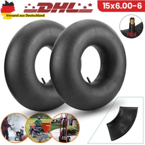 2x Reifen Schlauch 15x6.00-6 Luftschläuche Für Aufsitzmäher Rasentraktoren TR13. - Bild 1 von 13