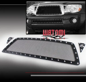 FOR 05-10 TACOMA PICKUP UPPER RIVET STAINLESS STEEL MESH GRILLE INSERT BLACK - Picture 1 of 4
