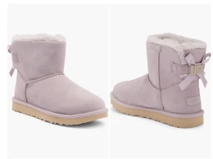 NIB UGG Mini Bailey Logo Strap Bootie - Pale Smoke - 11M - Picture 1 of 7