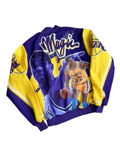 VTG Chalk Line Fanimation Magic Johnson Los Angeles Lakers Jacket Men's Medium Cover