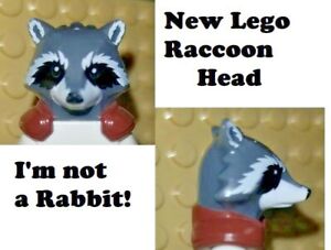 Lego Raccoon Head ROCKET Collar Guardians Rabbit Bunny Thor Joke Forest Space
