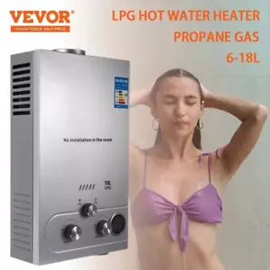 6/8/10/12/16/18L Scaldino Scaldabagno LPG Display LCD Gas propano con Doccia - Foto 1 di 31