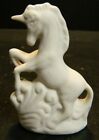 Vintage White Porcelain Bisque Rearing Unicorn Figurine 2.5" x 1.63" x 1" Excell