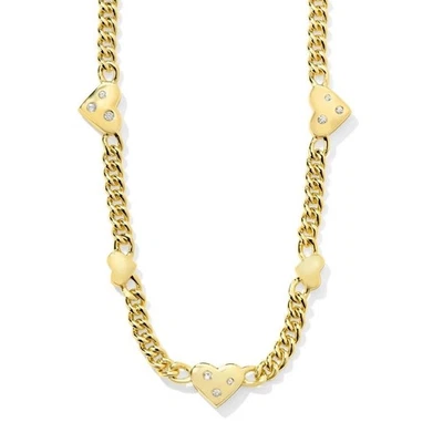 Collar de cadena corazón Kendra Scott Aria de 19 pulgadas de oro de 14 quilates sobre oro de latón Foto 1 de 4