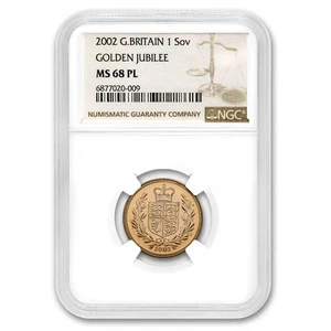 2002 Great Britain Gold Sovereign Jubilee MS-68 PL NGC - Picture 1 of 3