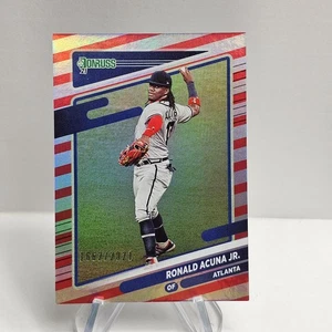 2021 Donruss Ronald Acuna Jr Red Stripe Holo Atlanta Braves /2021 - Picture 1 of 2
