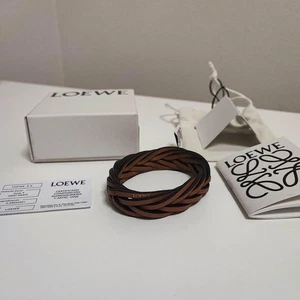 LOEWE Leather Twist Bracelet Size S Brown Excellent Condition Accessories - Picture 1 of 4