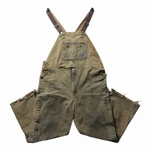 Mono con tirantes Carhartt R37 BRN marrón de lona doble rodilla ropa de trabajo para hombre 42x32 - Imagen 1 de 23