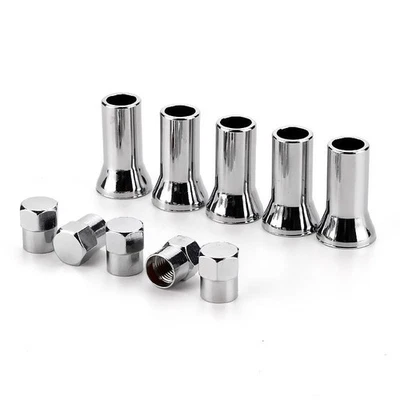 4x Silver Chrome Valve Stem Sleeves Tire Air Cap Covers Car/Truck/Bicycle TR414 - Image 1 of 4