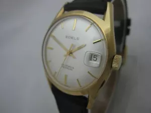 NOS NEUE AUTOMATIK SCHWEIZER VINTAGE GOLD PL EDELE HERREN ANALOGUHR 25 JUWELEN 1960' - Bild 1 von 3