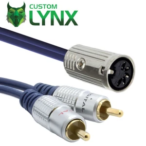 5 Pin DIN Female Socket to 2 x RCA Phono Plugs Cable Lead B+O B&O QUAD NAIM PRO - Picture 1 of 4