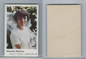 1970 Dutch Gum, Music Artists Mini Card, Series P, #66 Mireille Mathieu, ZQL