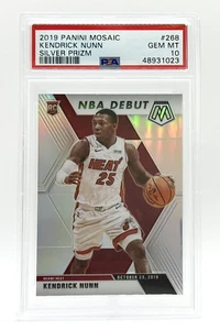 PSA 10 2019-20 Panini Mosaic NBA Debut Silver Prizm #268 Kendrick Nunn RC Heat - Picture 1 of 2