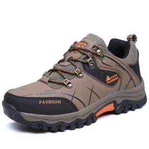 Invierno Cálidos Hombres Zapatos de Trabajo Exterior Cuero Puntera Redonda Tenis Zapatos de Senderismo - Imagen 1 de 21