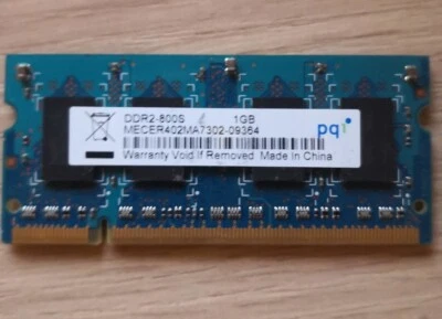 Memoria Ram SODIMM 200 PIN DDR2 1GB PC-6400S 800MHz non-ECC PQI MECER402MA7302 - Immagine 1 di 2