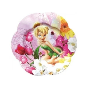 Disney Tinkerbell Fairy Flowers Birthday Party Paper Shape Plates For 6 Guests - Picture 1 of 1