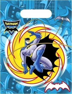 Batman PARTY LOOT BAGS Birthday Party Supplies Boys Favour Bag Brave and Bold - Picture 1 of 7