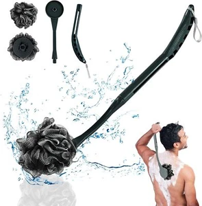 Loofah With Handle 20.5'' Replaceable Shower Loofah To Improve Skin Health Body - Picture 1 of 6