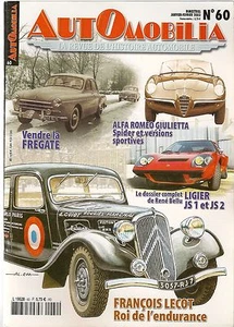 AUTOMOBILIA 60 RENAULT FREGATE LIGIER JS1 JS2 ALFA ROMEO GIULIETTA FRANCOI LECOT - Bild 1 von 2