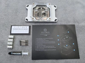 Optimus Foundation AMD AM4 CPU Waterblock Acrylic + Satin Al / Pro-XE Nickel - Photo 1/9