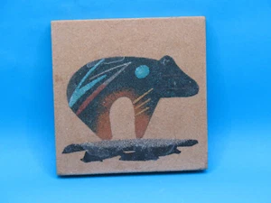 Wonderful Navajo Sand Art Painting Bear - Signed! - Picture 1 of 3