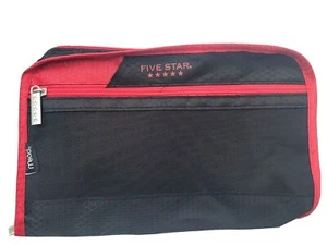 Five Star Xpanz Quick View Large Zippered Pencil Case Storage Pouch Red / Black - Picture 1 of 3