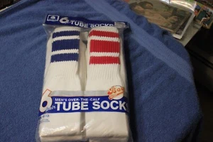 1970s/80s Bradlees brand striped tube socks 6-pack (NOS, sealed) - Picture 1 of 8