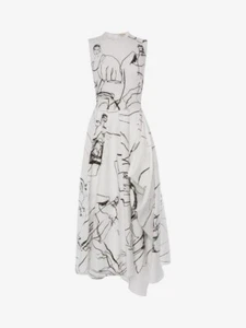 Alexander McQueen Abstract Print Sleeveless Dress, Size: L | US10 - IT46 - Picture 1 of 6