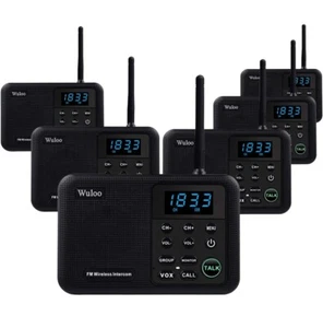 Wuloo 1 Mile Range FM Wireless Intercom System Home Security Systems 10-Ch 6pk - Picture 1 of 7