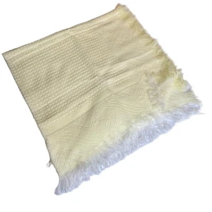 Vintage DovLee Yellow Acrylic Baby Blanket Waffle Weave Made in Japan - Picture 1 of 4