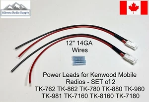 KENWOOD 2-way Radio Power Leads - Set Of 2 TK-762 TK-762H TK-762HG TK-862 - Picture 1 of 5