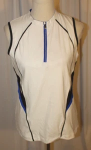 NEW Tail Women’s MEDIUM Sleeveless Golf Polo Shirt White 1/4-Zip - Picture 1 of 3
