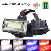 LED COB USB Rechargeable 18650 Headlamp Headlight Fishing Torch Flashlight Light