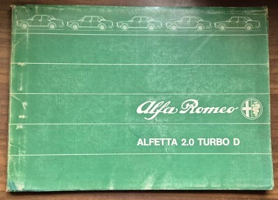 Libretto Alfetta 2.0 Turbo D Alfa Romeo d'Epoca - Immagine 1 di 2