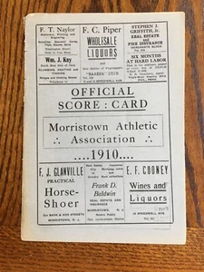 1910 Morristown AA vs Wharton AA Baseball Program (Vintage Program) - Imagen 1 de 7