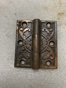 Antique Victorian Eastlake era CAST IRON 2" x 1 3/4" Door HINGE - Picture 1 of 3