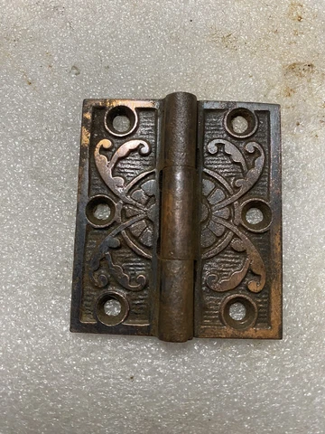 Antique Victorian Eastlake era CAST IRON 2" x 1 3/4" Door HINGE Cover