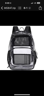 mochila transparente, resistente, grande, impermeable, a prueba de polvo. Mochila de 18,1 pulgadas Foto 1 de 4