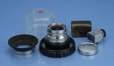 LEICA SUPER-ANGULON 21MM F4 CHROME M 11102 LENS +CAPS + IWKOO SHADE +FINDER SET! - Image 1 of 4