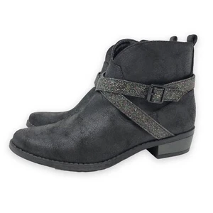 Stivaletti Arizona bambina fibbia taglia 4M "Belina" nero scintillante - Foto 1 di 12