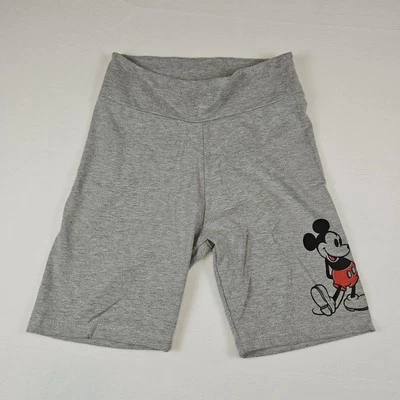 Disney Mickey Mouse Bike Stretch Shorts Jr. Womens Gray Junior Size 11 Large - Image 1 of 4